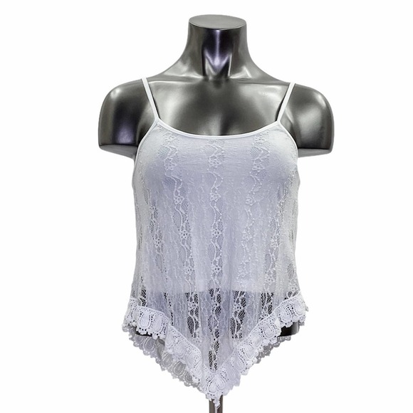 Rue21 Tops - RUE 21 White Lace Handkerchief Tank Top Size Small